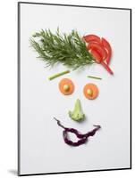 Amusing Face Made from Vegetables and Dill-null-Mounted Photographic Print