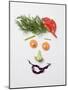 Amusing Face Made from Vegetables and Dill-null-Mounted Photographic Print