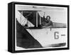 Amy Johnson (Mrs Mollison) Sits in Her Plane and Smiles and Waves to the Camera-null-Framed Stretched Canvas