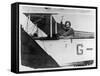 Amy Johnson (Mrs Mollison) Sits in Her Plane and Smiles and Waves to the Camera-null-Framed Stretched Canvas