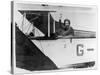 Amy Johnson (Mrs Mollison) Sits in Her Plane and Smiles and Waves to the Camera-null-Stretched Canvas