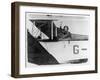 Amy Johnson (Mrs Mollison) Sits in Her Plane and Smiles and Waves to the Camera-null-Framed Art Print