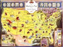 Booklover's Map Of The United States-Amy Jones-Art Print