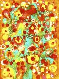Pink Yellow Red Orange Flowing Paint-Amy Vangsgard-Giclee Print