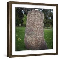 An 11th Century Viking Runestone from Lagga Parish, Uppsala, Sweden, Scandinavia, Europe-Christopher Rennie-Framed Photographic Print