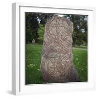 An 11th Century Viking Runestone from Lagga Parish, Uppsala, Sweden, Scandinavia, Europe-Christopher Rennie-Framed Photographic Print