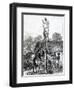 An 1874 Newpaper Engraving of the Ashanti War Showing Military Personnel Erecting a Telegraph Wire-null-Framed Giclee Print