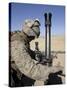 An 81mm Mortarman Adjusts the Mortar Sights During a Fire Mission-Stocktrek Images-Stretched Canvas