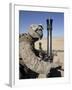 An 81mm Mortarman Adjusts the Mortar Sights During a Fire Mission-Stocktrek Images-Framed Photographic Print