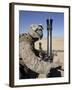 An 81mm Mortarman Adjusts the Mortar Sights During a Fire Mission-Stocktrek Images-Framed Photographic Print