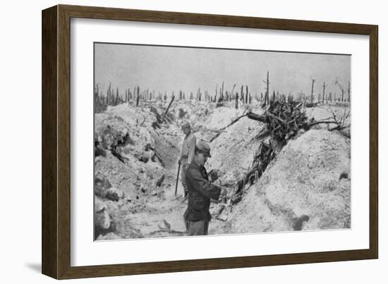 An Abandoned German Trench around Mesnil, Champagne, France, World War I, 1915-null-Framed Giclee Print