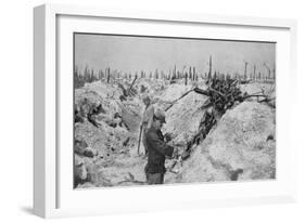 An Abandoned German Trench around Mesnil, Champagne, France, World War I, 1915-null-Framed Giclee Print