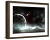 An Abandoned Planet About to Get Hit by a Gigantic Asteroid-Stocktrek Images-Framed Premium Photographic Print