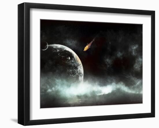 An Abandoned Planet About to Get Hit by a Gigantic Asteroid-Stocktrek Images-Framed Premium Photographic Print