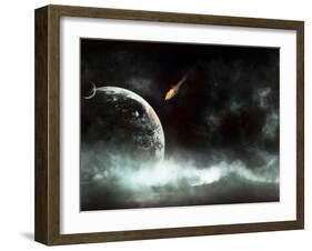 An Abandoned Planet About to Get Hit by a Gigantic Asteroid-Stocktrek Images-Framed Photographic Print