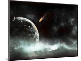 An Abandoned Planet About to Get Hit by a Gigantic Asteroid-Stocktrek Images-Mounted Photographic Print