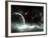 An Abandoned Planet About to Get Hit by a Gigantic Asteroid-Stocktrek Images-Framed Photographic Print