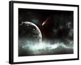 An Abandoned Planet About to Get Hit by a Gigantic Asteroid-Stocktrek Images-Framed Photographic Print