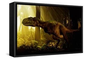 An Abelisaurus Moves Stealthily Though the Forest-null-Framed Stretched Canvas