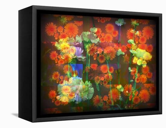 An Abstract Geometric Floral Montage Photographic Layer Work-Alaya Gadeh-Framed Stretched Canvas