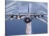 An AC-130H Gunship Aircraft Jettisons Flares As An Infrared Countermeasure-Stocktrek Images-Stretched Canvas