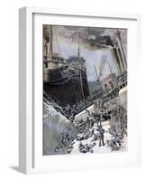 An Accident Aboard the 'Victoria, 22 June 1893-Henri Meyer-Framed Giclee Print