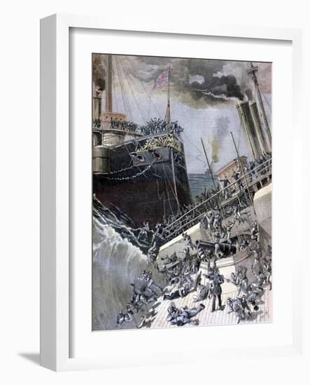 An Accident Aboard the 'Victoria, 22 June 1893-Henri Meyer-Framed Giclee Print