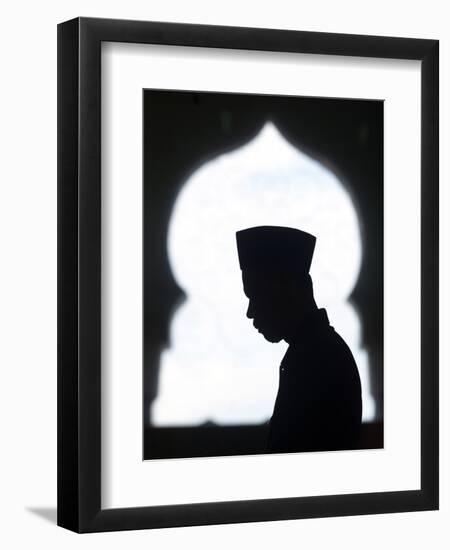 An Acehnese Man Says Ramadan Prayers-null-Framed Premium Photographic Print