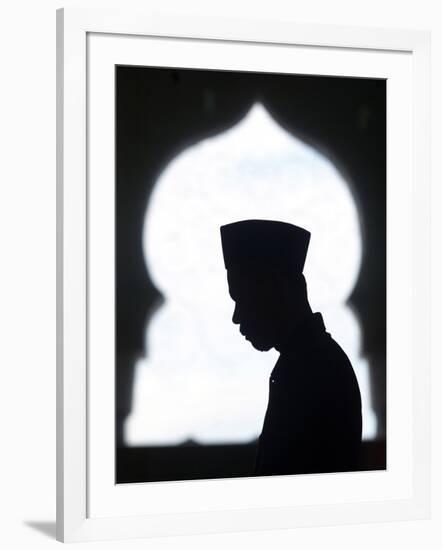 An Acehnese Man Says Ramadan Prayers-null-Framed Photographic Print