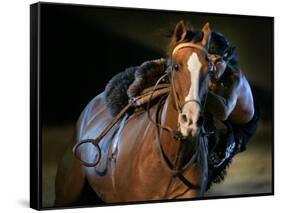 An Actor Dressed as an Indian Rides His Horse While Performing at the Opera Pampa Show-null-Framed Stretched Canvas