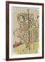 An Actor in a Role Standing with a Paddle-Katsukawa Shunsho-Framed Giclee Print