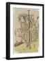 An Actor in a Role Standing with a Paddle-Katsukawa Shunsho-Framed Giclee Print