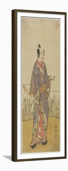 (An Actor in a Samurai Role Holding a Bamboo Flute)-Katsukawa Shunsho-Framed Giclee Print