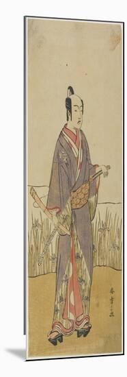 (An Actor in a Samurai Role Holding a Bamboo Flute)-Katsukawa Shunsho-Mounted Giclee Print