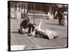 An Actress in Costume Rehearsing on the Roof of What Is Probably the New York Theatre, New York,…-Byron Company-Stretched Canvas