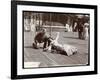 An Actress in Costume Rehearsing on the Roof of What Is Probably the New York Theatre, New York,…-Byron Company-Framed Giclee Print