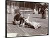 An Actress in Costume Rehearsing on the Roof of What Is Probably the New York Theatre, New York,…-Byron Company-Stretched Canvas