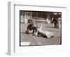 An Actress in Costume Rehearsing on the Roof of What Is Probably the New York Theatre, New York,…-Byron Company-Framed Giclee Print