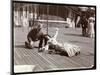 An Actress in Costume Rehearsing on the Roof of What Is Probably the New York Theatre, New York,…-Byron Company-Mounted Giclee Print