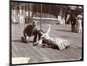 An Actress in Costume Rehearsing on the Roof of What Is Probably the New York Theatre, New York,…-Byron Company-Mounted Giclee Print