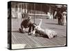 An Actress in Costume Rehearsing on the Roof of What Is Probably the New York Theatre, New York,…-Byron Company-Stretched Canvas