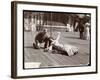 An Actress in Costume Rehearsing on the Roof of What Is Probably the New York Theatre, New York,…-Byron Company-Framed Giclee Print