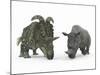 An Adult Albertaceratops Compared to a Modern Adult White Rhinoceros-Stocktrek Images-Mounted Premium Photographic Print