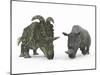 An Adult Albertaceratops Compared to a Modern Adult White Rhinoceros-Stocktrek Images-Mounted Photographic Print