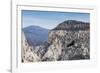 An adult California condor in flight on Angel's Landing Trail in Zion National Park, Utah, United S-Michael Nolan-Framed Photographic Print