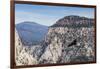 An adult California condor in flight on Angel's Landing Trail in Zion National Park, Utah, United S-Michael Nolan-Framed Photographic Print