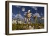 An Advanced Robot on an Exploration Mission on an Alien World-null-Framed Art Print