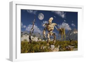 An Advanced Robot on an Exploration Mission on an Alien World-null-Framed Art Print