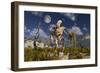 An Advanced Robot on an Exploration Mission on an Alien World-null-Framed Premium Giclee Print