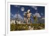 An Advanced Robot on an Exploration Mission on an Alien World-null-Framed Art Print